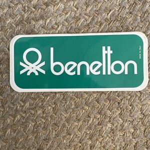 Vintage 1980s Benetton Green Global Fashion Brand Italy Sticker